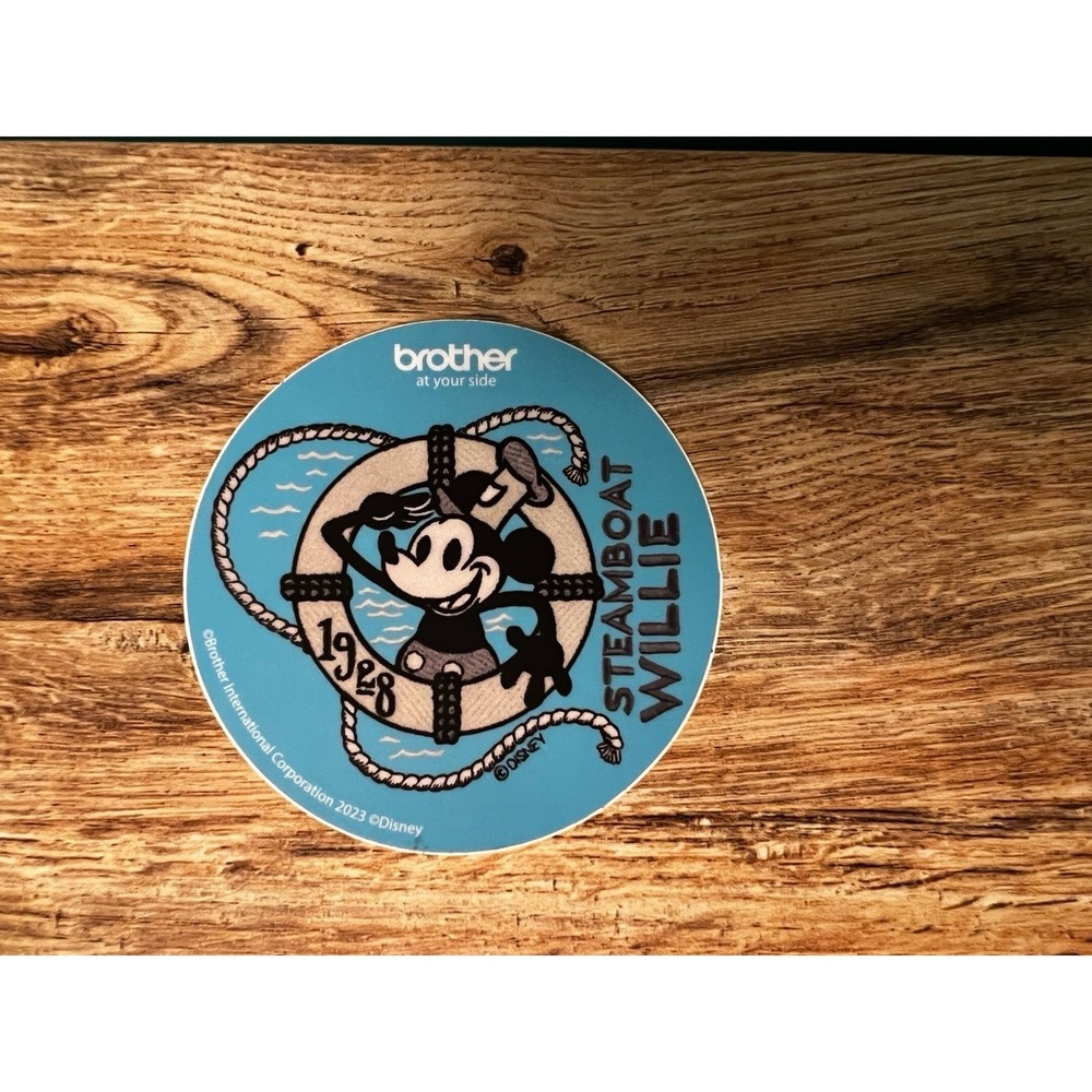 Large Disney Sticker of Mickey Mouse‎ Steamboat Willie Brother At Your Side 1928